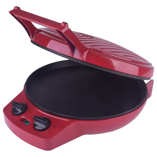 Commercial Chef CHPM12R 12 inch Countertop Pizza Maker, Red