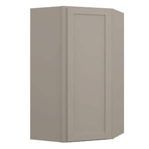 Courtland 24 in. W x 24 in. D x 42 in. H Assembled Shaker Diagonal Corner Wall Kitchen Cabinet in Sterling Gray