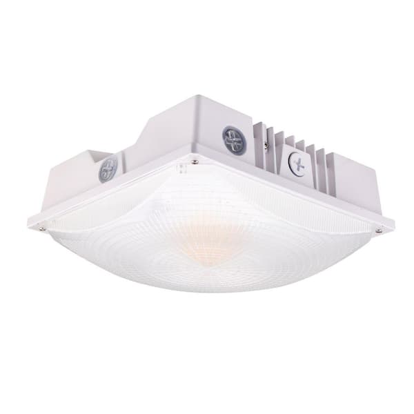 ETI LIGHTING 200- Watt Equivalent White Integrated LED Canopy Light 3100-8700 Lumens 120-277V Adjustable CCT Dimmable