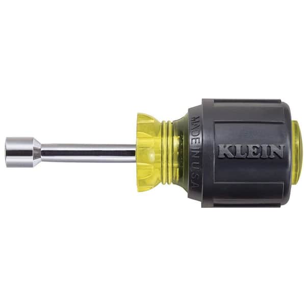 Klein Tools 1/4 in. Magnetic Tip Nut Driver with 1-1/2 in. Hollow Shaft - Cushion Grip Handle