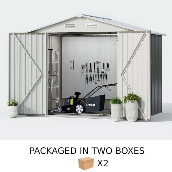 Sizzim 8 ft. W x 6 ft. D Metal Storage Shed with Metal Floor Frame