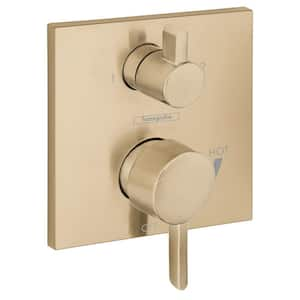 Ecostat 2-Handle Wall Mount Shower Trim Kit in Brushed Bronze Valve Not Included