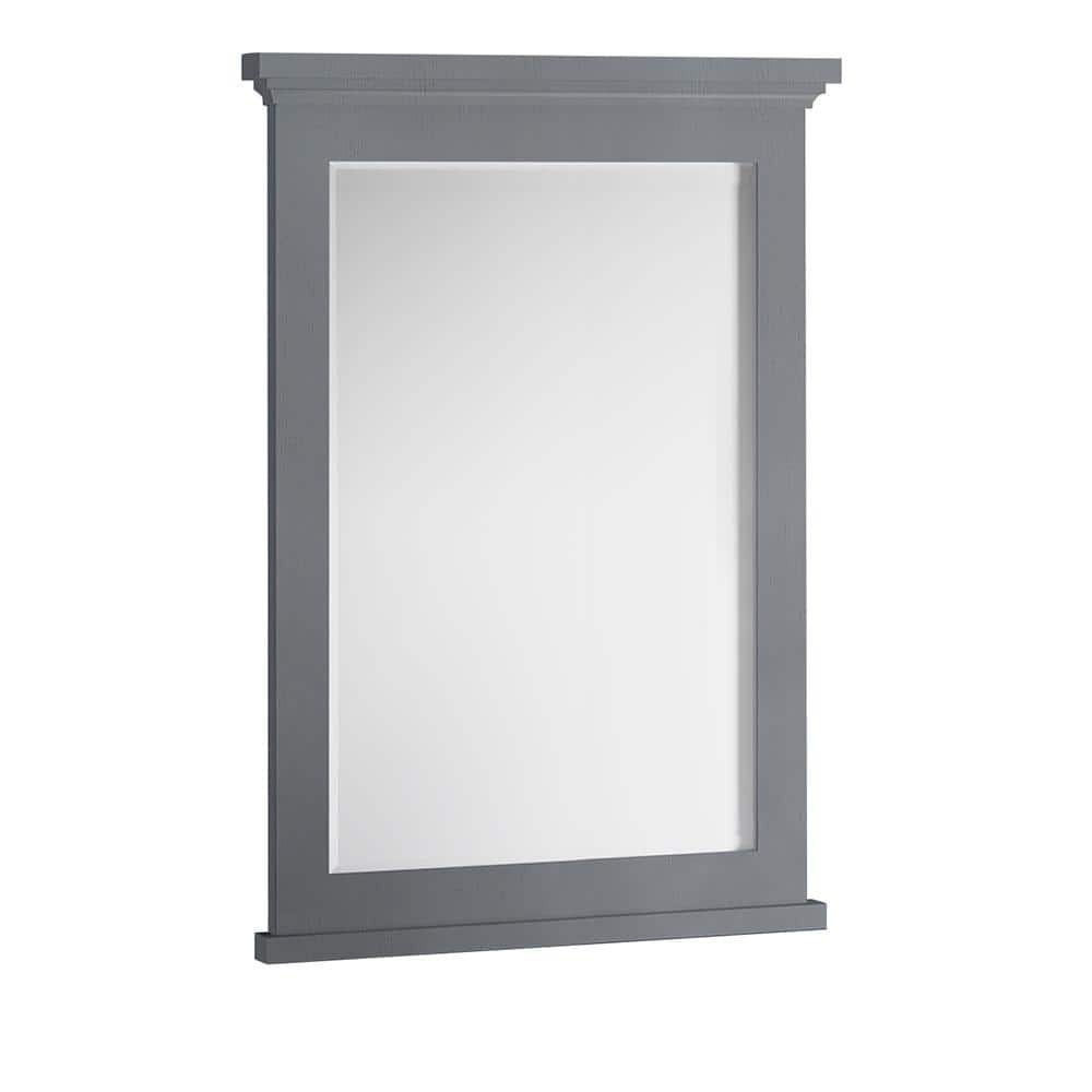 Elegant Grey Textured 27"x35" Wood Framed Bathroom Vanity Mirror