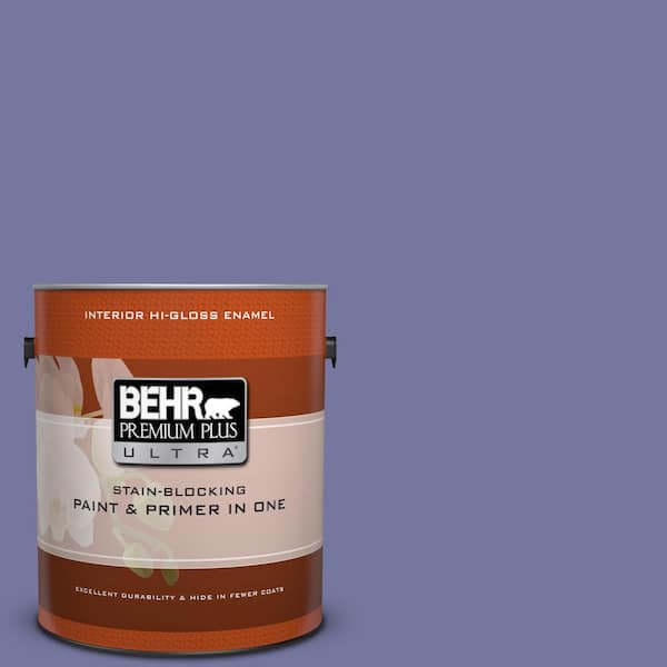 BEHR Premium Plus Ultra 1 gal. #630D-6 Palace Purple Hi-Gloss Enamel Interior Paint and Primer in One