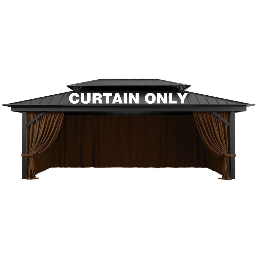 12 ft. x 20 ft. Universal Outdoor Privacy Curtains, Gazebo Curtains with Zipper Chocolate (4-Side Curtain Only) price history on PriceWatchPro
