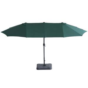 15 ft. x 9 ft. Rectangular Market Patio Umbrella in Green