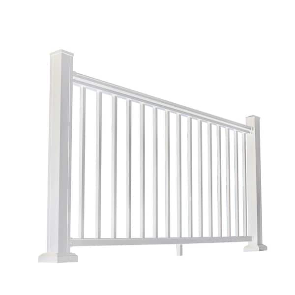 NewTechWood Allure 72 in. x 42 in. White Aluminum Preassembled Railing Kit