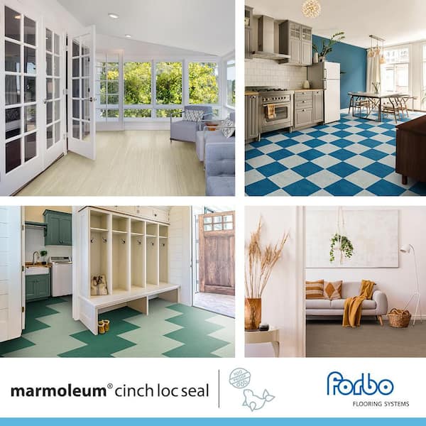 Marmoleum Cinch Loc Seal Rocky Ice 9.8 mm T x 11.81 in. W x 35.43