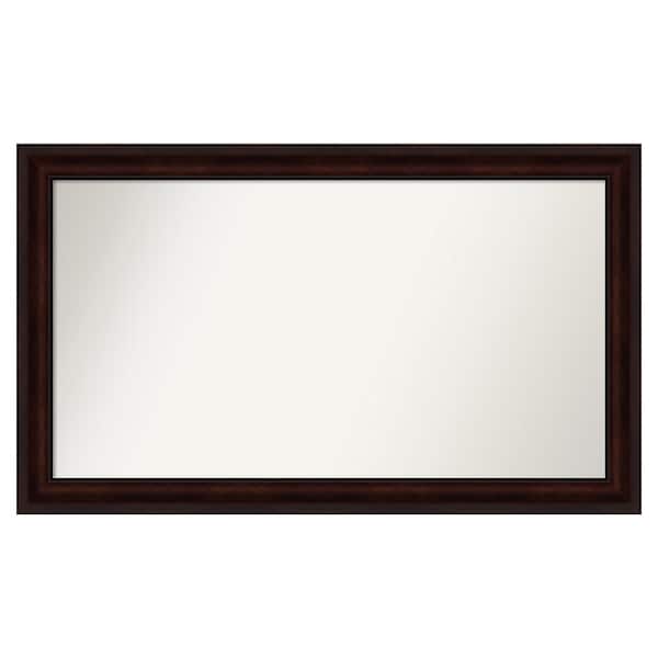 Amanti Art Coffee Bean Brown 49.25 in. x 29.25 in. Custom Non-Beveled Satin Recyled Polystyrene Framed Vanity Wall Mirror