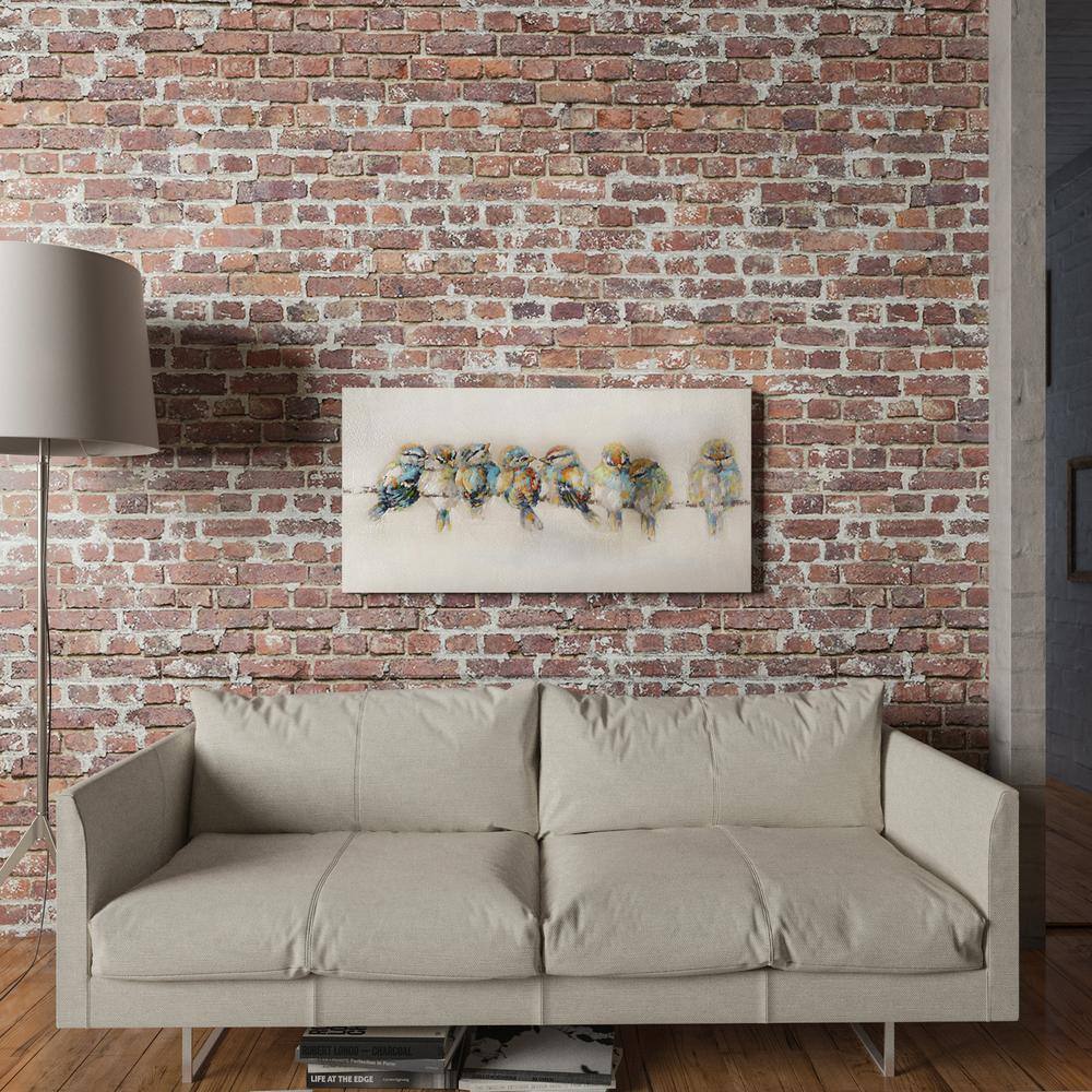 Afternoon Gathering Multicolor Acrylic Bird Canvas Art