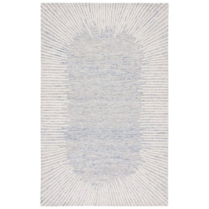 Abstract Blue/Ivory 4 ft. x 6 ft. Marle Eclectic Area Rug