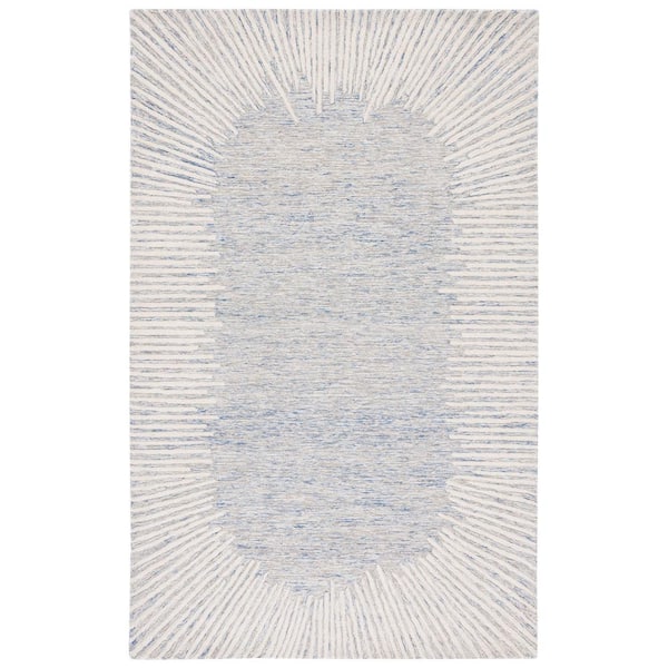 SAFAVIEH Abstract Blue/Ivory 4 ft. x 6 ft. Marle Eclectic Area Rug