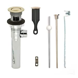 Bathroom Pop-Up Drain with Ball Rod, Chrome ABS Body w/ Overflow, 1.6-2" Sink Hole, Polished Brass