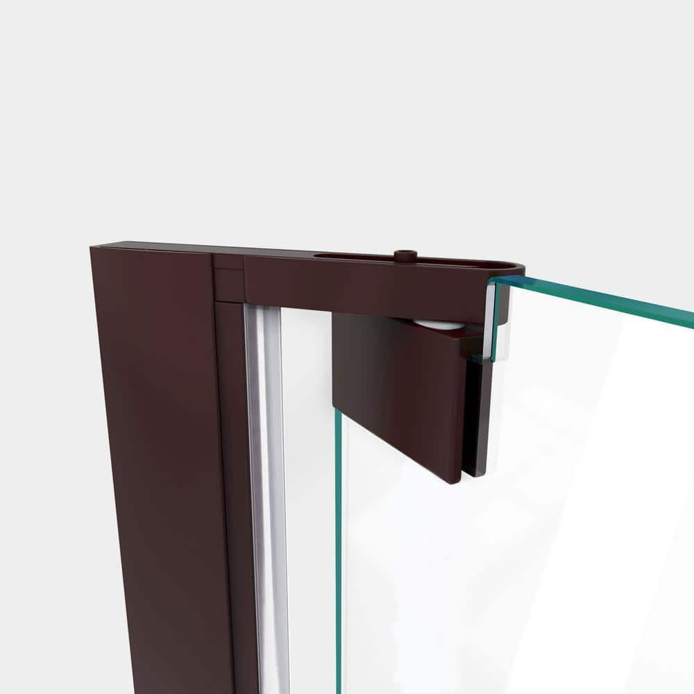 Elegance Plus Oil Rubbed Bronze Frameless Pivot Shower Door with Clear Glass