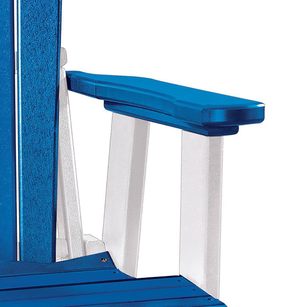 Seaside Blue & White High-Density Poly Resin Swivel Glider Chair