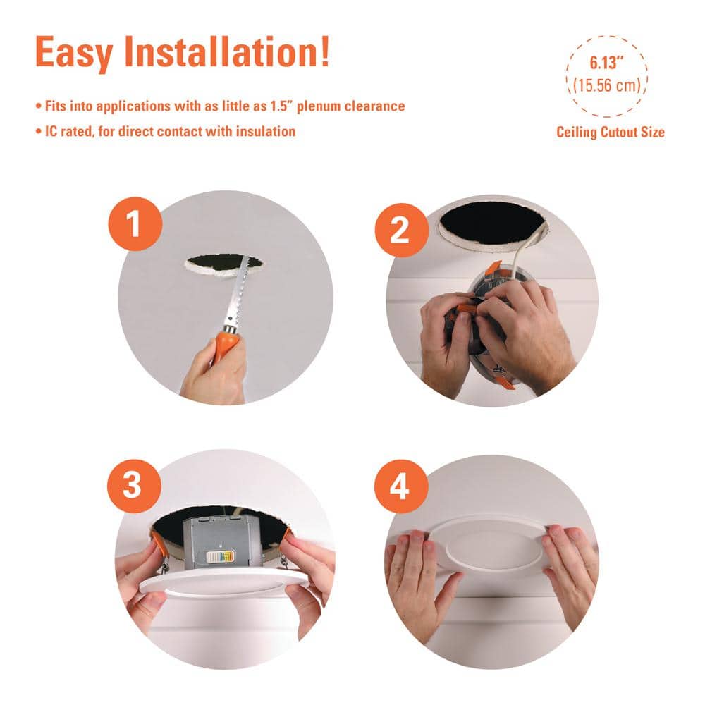 White 6-Inch Canless Recessed LED Downlight with JBOX 12-Pack