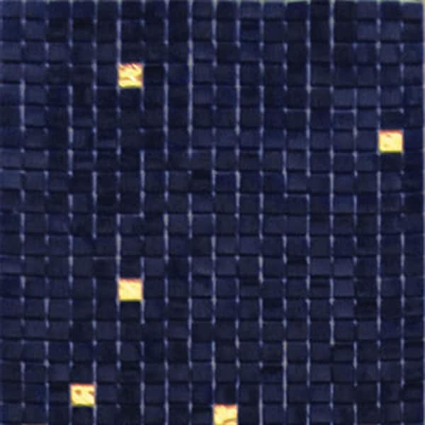 Apollo Tile Mingles 4" x 6" Glossy Dark Blue Glass Mosaic Uniform square Wall and Floor Sample Tile (0.13 sq. ft./Piece) (1-Pack)