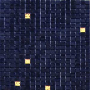 Mingles 11.6 in. x 11.6 in. Glossy Dark Blue Glass Mosaic Wall and Floor Tile (18.69 sq. ft./case) (20-pack)