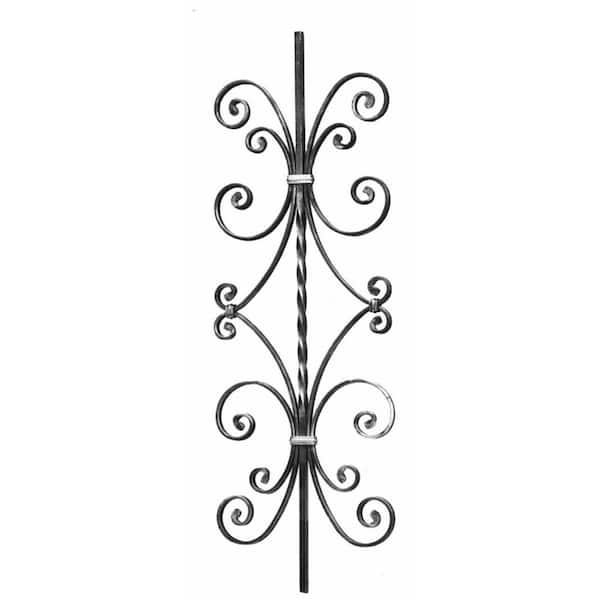 Forge Detail. Part Of A Wrought Iron Fence. Design Pink Iron Gate