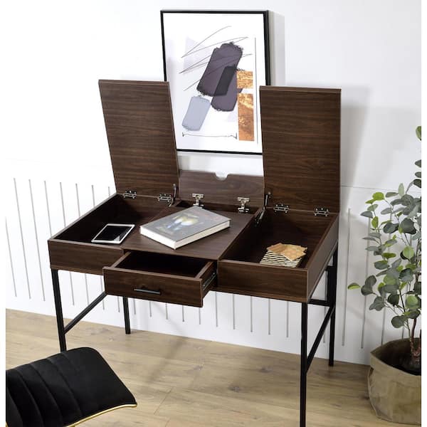 Acme Furniture Verster 44 in. Oak & Black Finish Writing