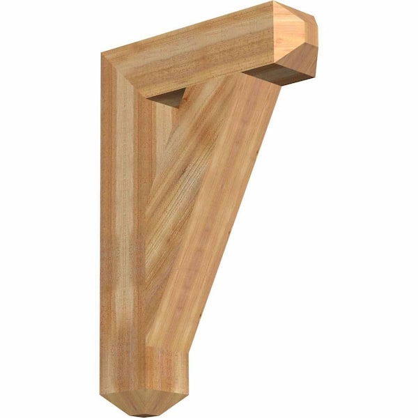 Ekena Millwork 6 in. x 36 in. x 24 in. Western Red Cedar Traditional Craftsman Rough Sawn Bracket