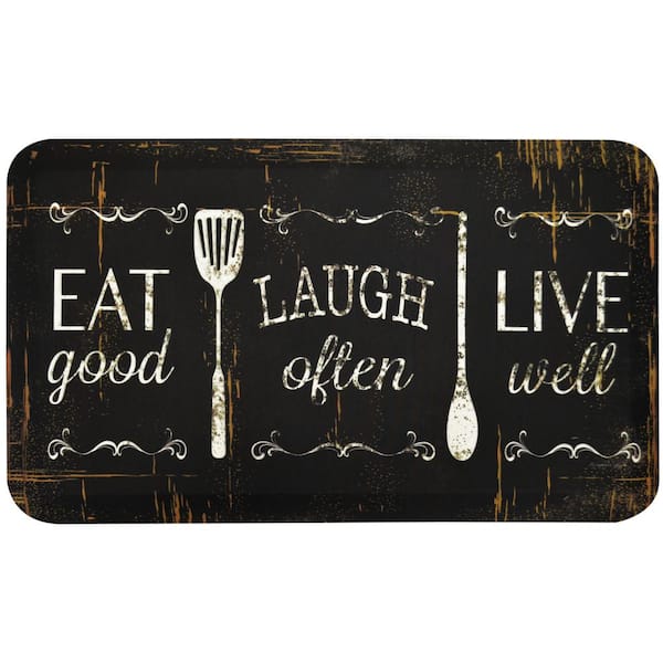 Home Dynamix Designer Chef Eat, Laugh, Live 24 in. x 36 in. Anti-Fatigue Kitchen Mat