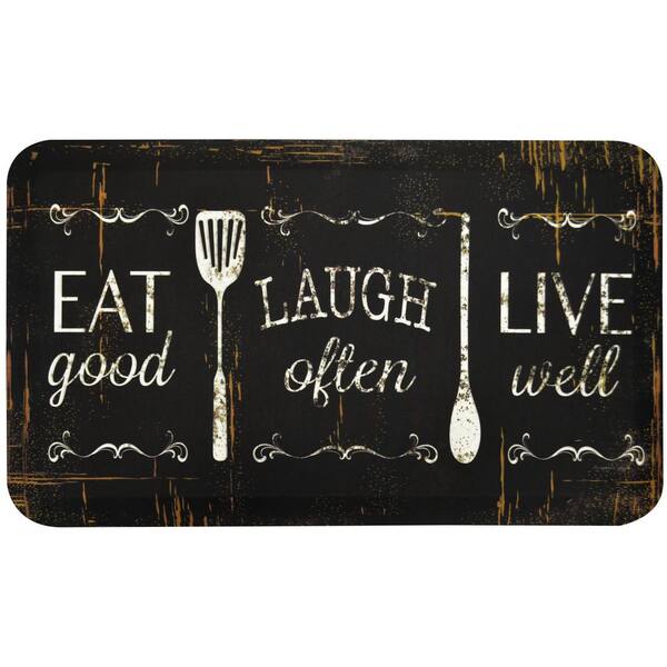 Home Dynamix Designer Chef Eat, Laugh, Live 18 in. x 30 in. Anti-Fatigue Kitchen Mat