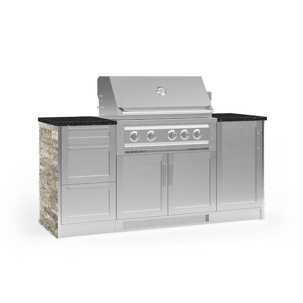 NewAge Products Signature Series 75.16 in. x 25.5 in. x 51 in. 6-Piece Outdoor Kitchen Cabinet Set with Natural Gas 36 in. Grill