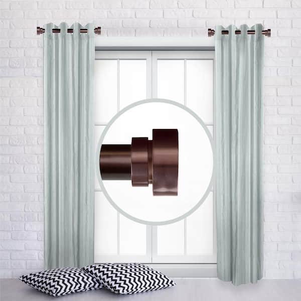 12 in. - 20 in. Single Curtain Rod in Bronze (Set of 2)