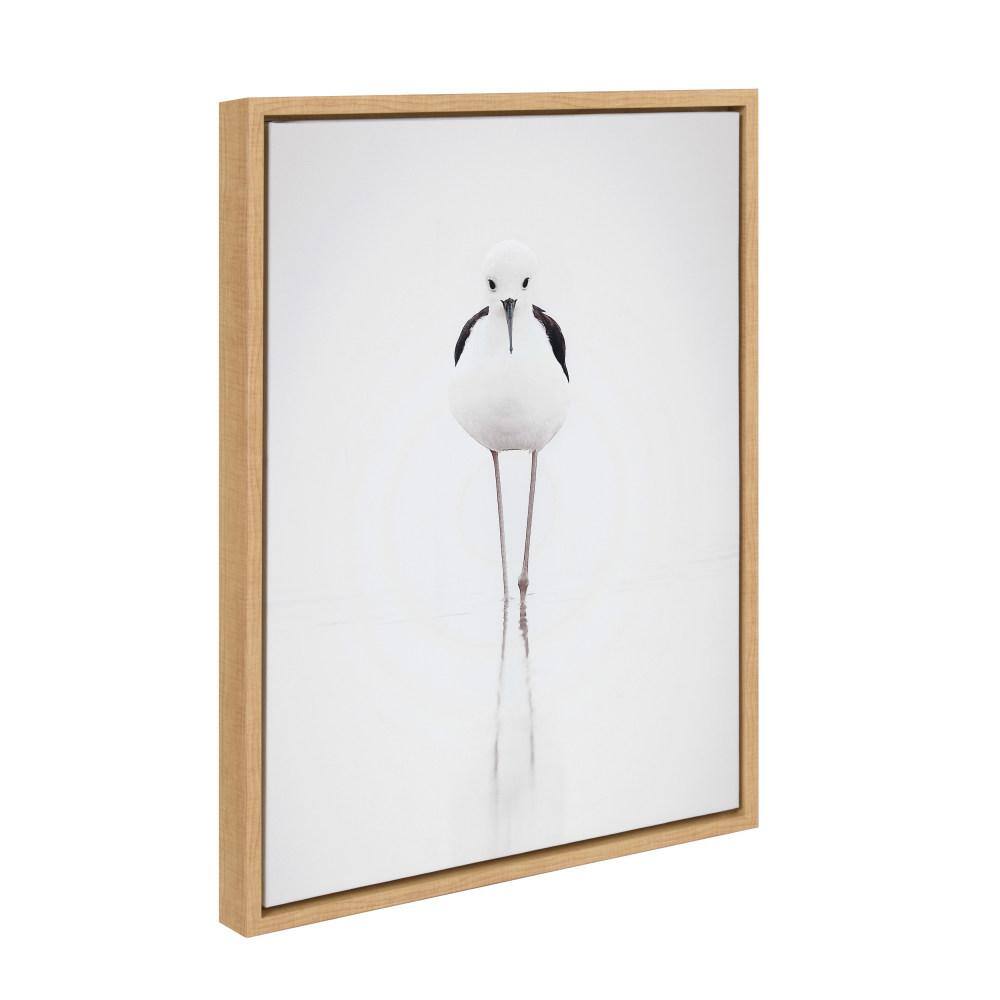 Natural Framed Seagull Canvas Print, 26.69" x 21.63"