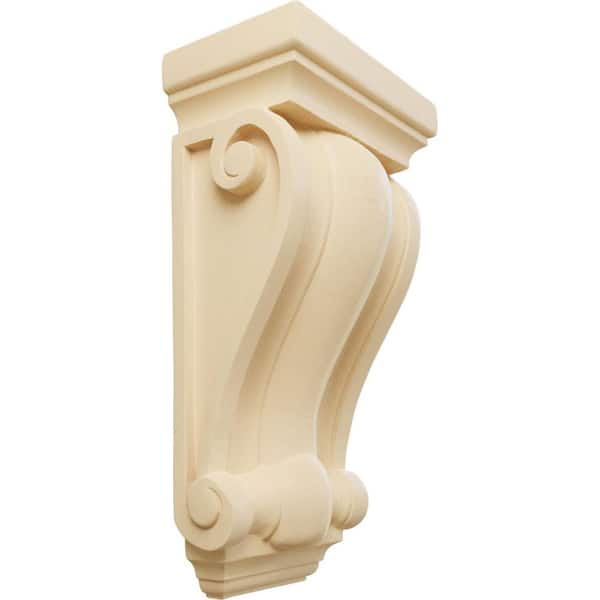 Ekena Millwork 4-1/2 in. x 7-1/2 in. x 14 in. Unfinished Wood Maple Cole Pilaster Wood Corbel