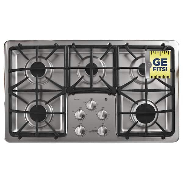 GE 36 in. Gas Cooktop in Stainless Steel with 5 Burners including Power Boil Burner