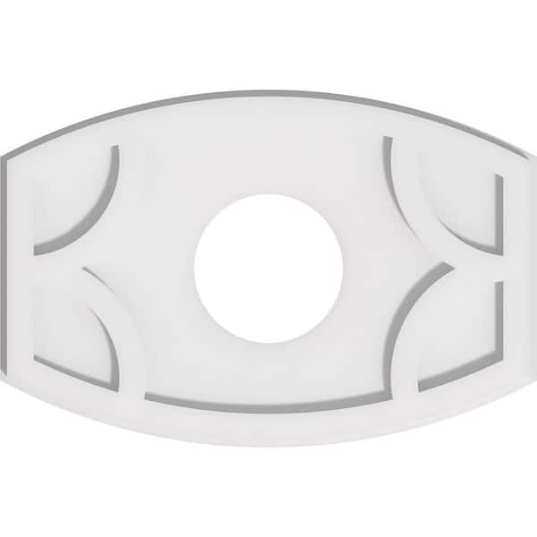 Ekena Millwork 18 in. W x 12 in. H x 5 in. ID x 1 in. P Kailey Architectural Grade PVC Contemporary Ceiling Medallion