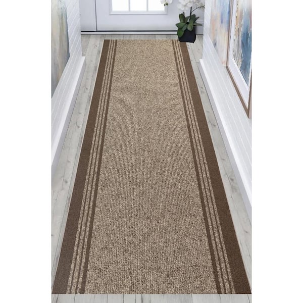 Custom Size New Tracker Collection Beige 36 in. W x 300 in. L Stair Runner 75 sq. ft.