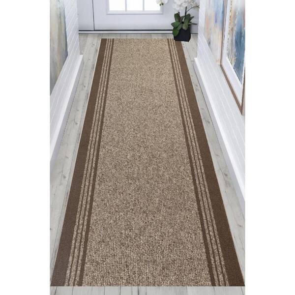 Custom Size New Tracker Collection Beige 36 in. W x 552 in. L Stair Runner 138 sq. ft.