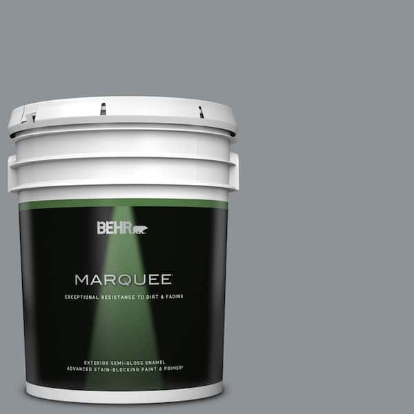 BEHR MARQUEE 5 gal. #PPU18-04 Dark Pewter Semi-Gloss Enamel Exterior Paint & Primer