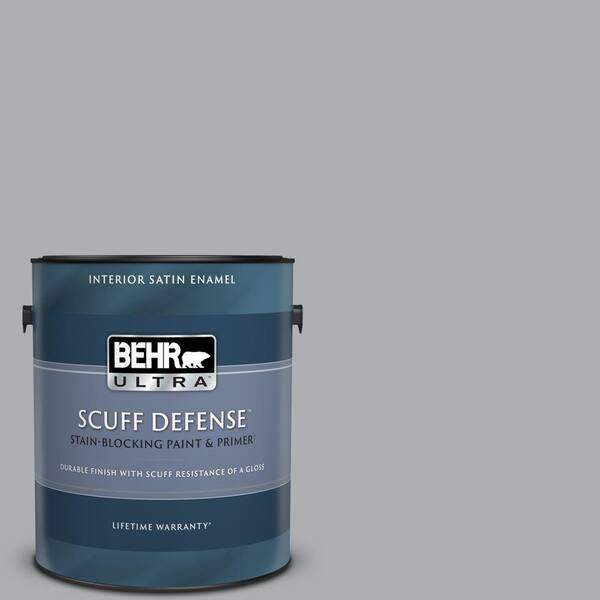 BEHR ULTRA 1 gal. #N500-3 Tin Foil Extra Durable Satin Enamel