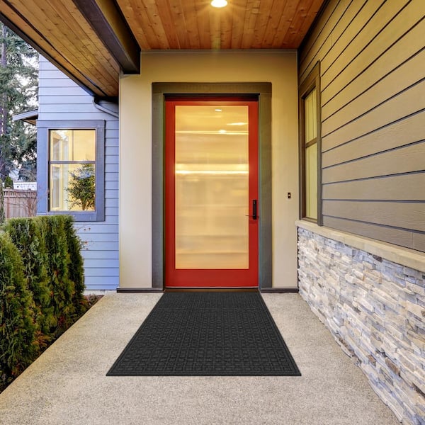 TrafficMaster Black 36 in. x 60 in. Synthetic Fiber and Recycled