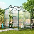 Outdoor 6.2 ft. W x 4.3 ft. D Aluminum Hobby Greenhouse Polycarbonate Greenhouse with 2 Windows and Base