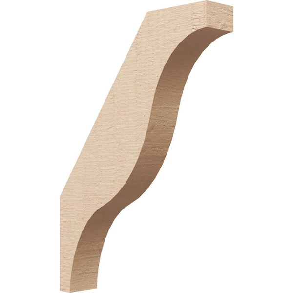 Ekena Millwork 3 in. x 22 in. x 16 in. Funston Rough Cedar Woodgrain Timberthane Polyurethane Knee Brace, Primed