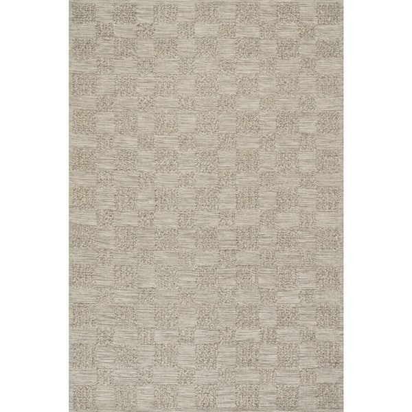 Mochaela Modern Checkered Beige 9 ft. x 12 ft. Indoor Area Rug