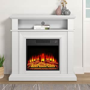 36 in. Freestanding Electric Fireplace in White