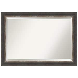 Medium Rectangle Bark Rustic Char Beveled Glass Casual Mirror (29.25 in. H x 41.25 in. W)