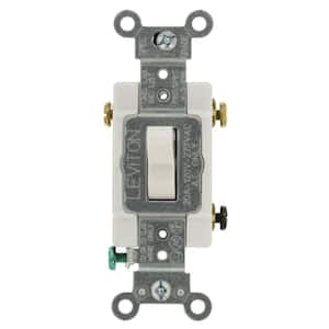 20 Amp 120/277-Volt Heavy Duty 3-Way AC Quiet Toggle Switch, White