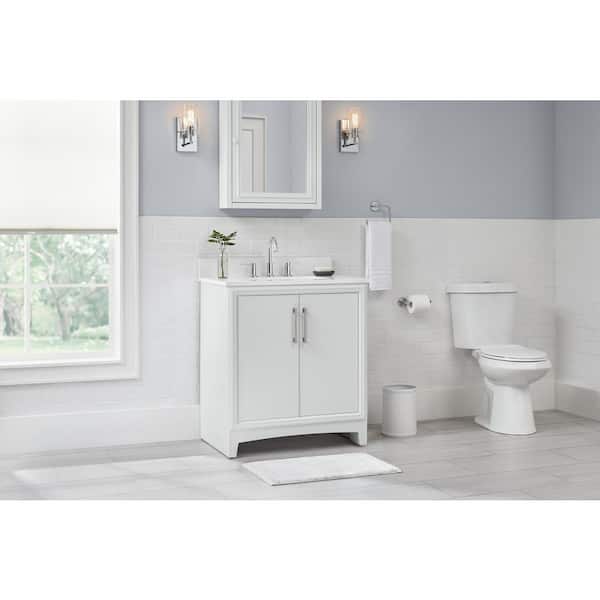 Glacier Bay Hillcroft 30 in. W x 21.5 in. D x 34 in. H Bath Vanity Cabinet without Top in White