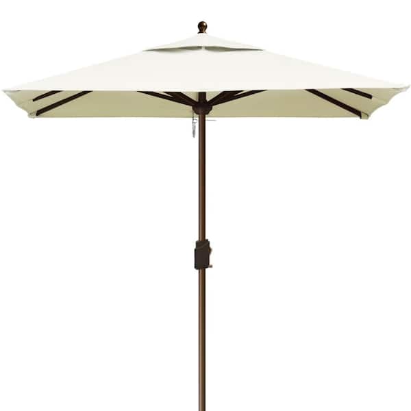 Terracemaster USA 6 ft. x 6 ft. 10-Year-Non-Fading Sunumbrella Square Market Umbrella Patio Outdoor Table Natural