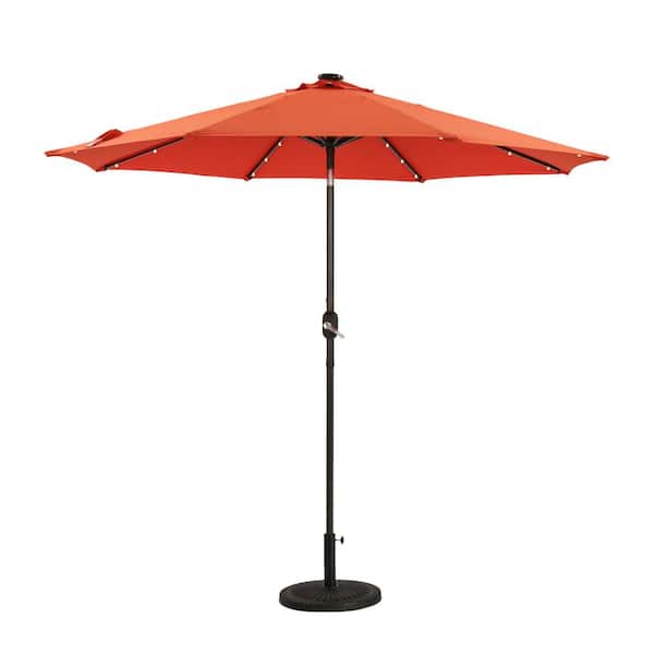Unbranded Extremely Weather Resistant 9 ft. Patio Market Umbrella in Orange with Push Button Tilt