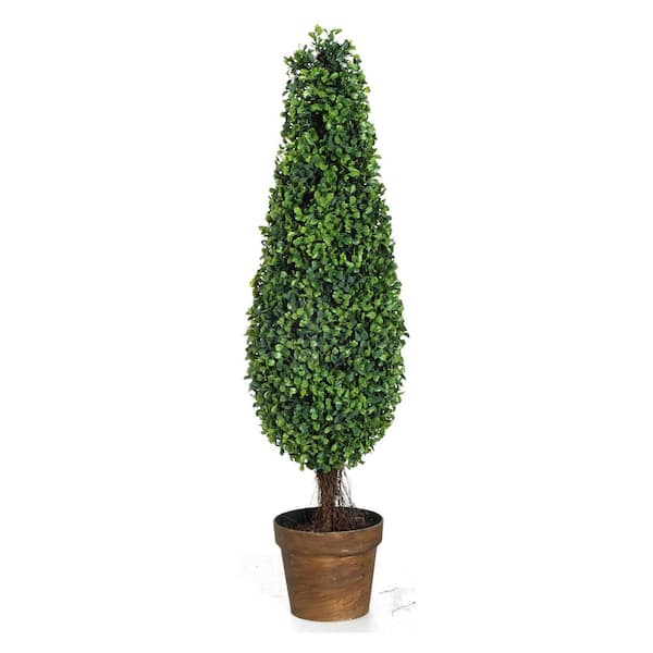 A & B Home Boxwood Green Artificial Tree Topiaries