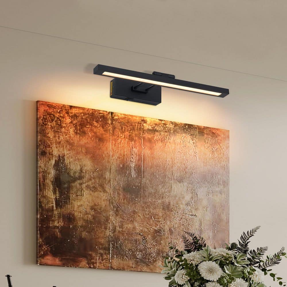 16 in. Black Modern Dimmable LED Vanity Light with 3CCT Adjustable Color Temperature and Wireless Rechargeable Design price history on PriceWatchPro
