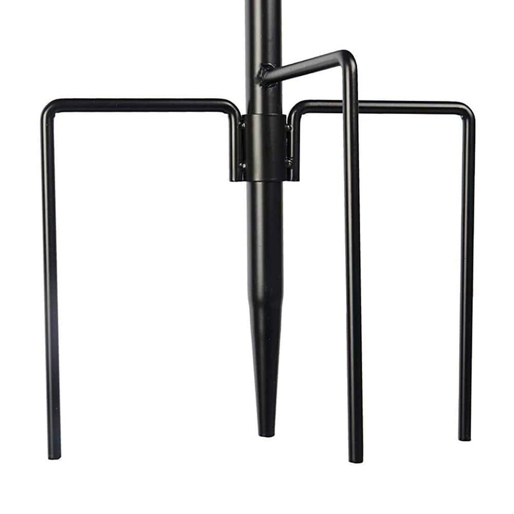 Black Metal Deluxe Bird Feeding Station Kit with Bird Bath and Hooks